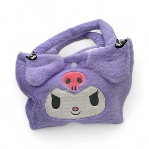 NWOT Sanrio Kuromi Purple Plush Handbag with Skull Design